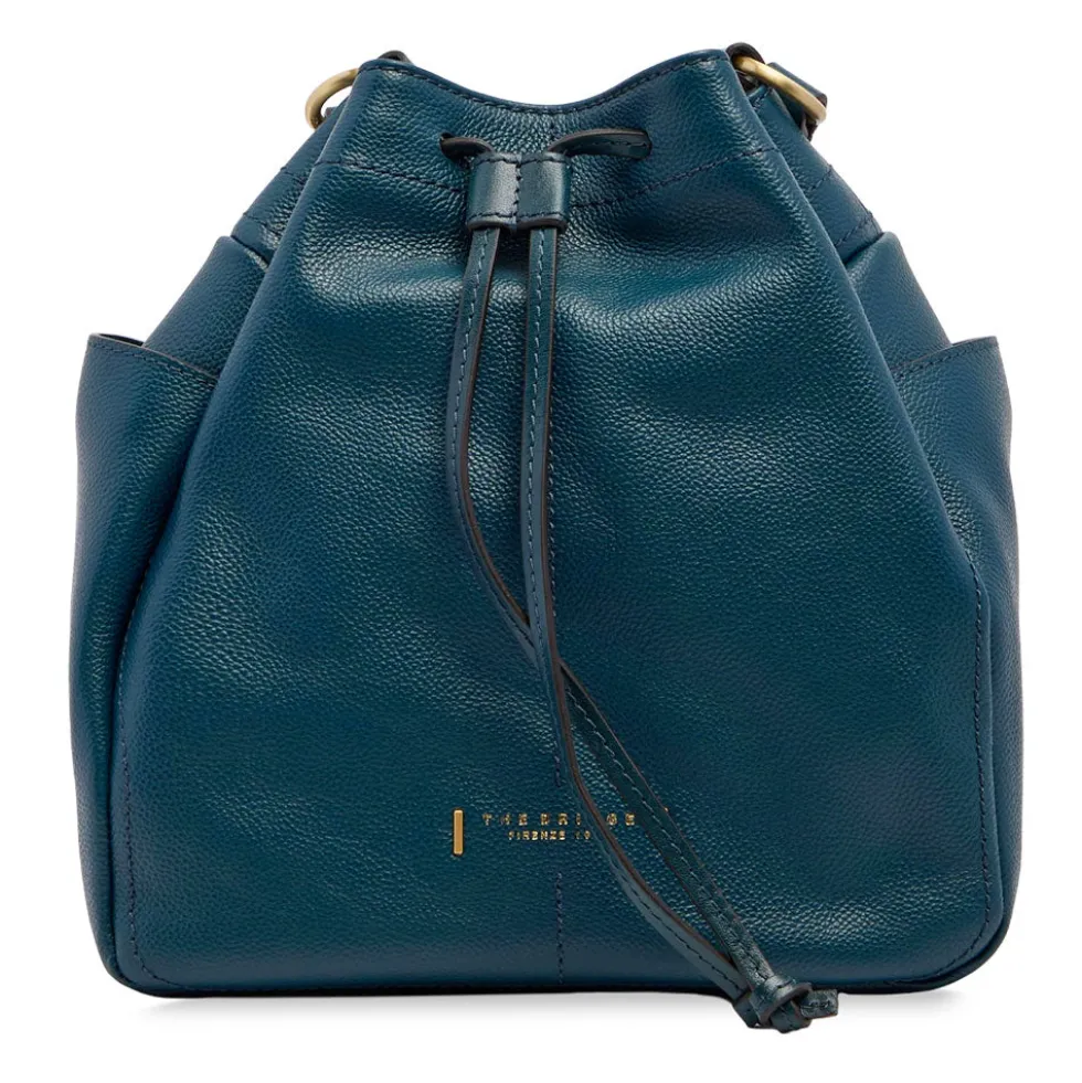Borsa Donna Secchiello THE BRIDGE linea Letizia in Pelle Blu Pavone