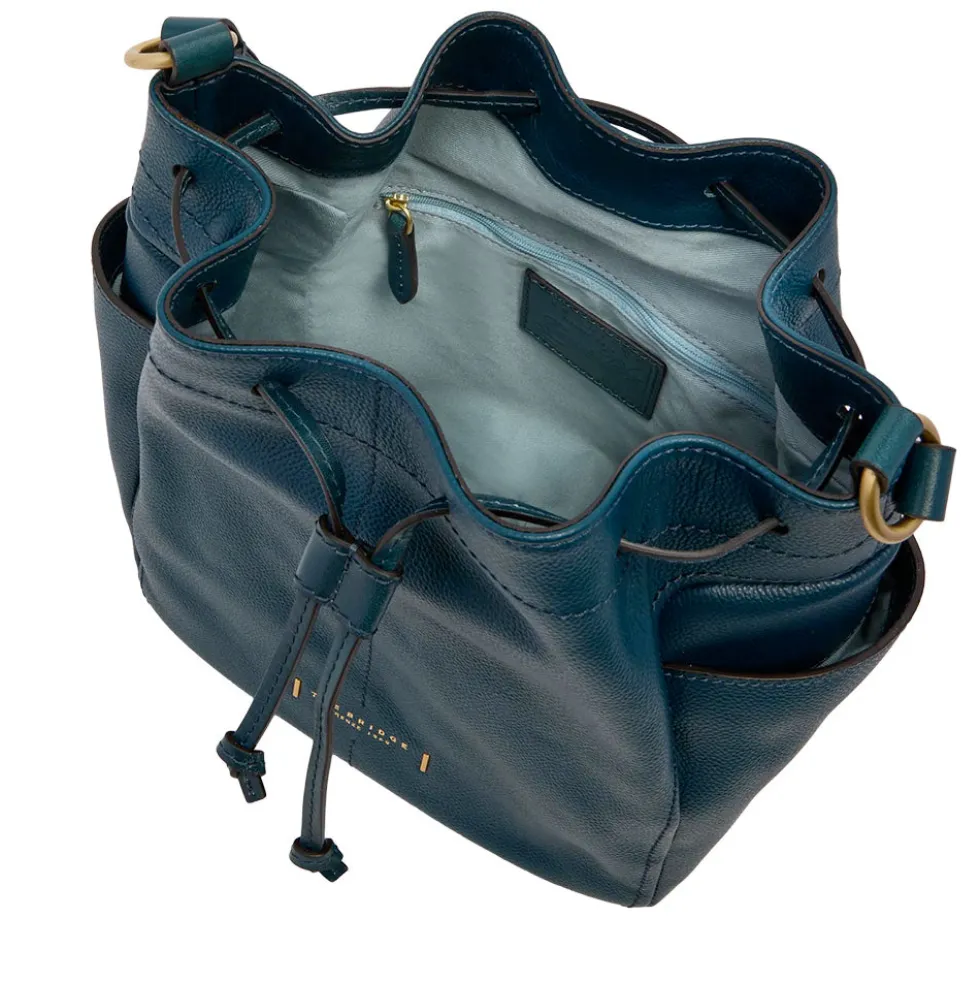 Borsa Donna Secchiello THE BRIDGE linea Letizia in Pelle Blu Pavone