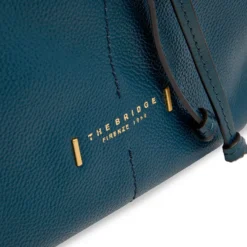 Borsa Donna Secchiello THE BRIDGE linea Letizia in Pelle Blu Pavone