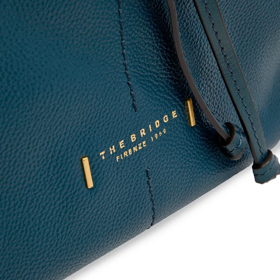 Borsa Donna Secchiello THE BRIDGE linea Letizia in Pelle Blu Pavone