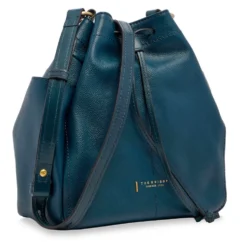 Borsa Donna Secchiello THE BRIDGE linea Letizia in Pelle Blu Pavone