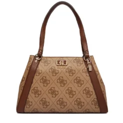 Borsa Donna Shopper a Spalla GUESS Linea Karnilla Colore Latte Logo - Brown