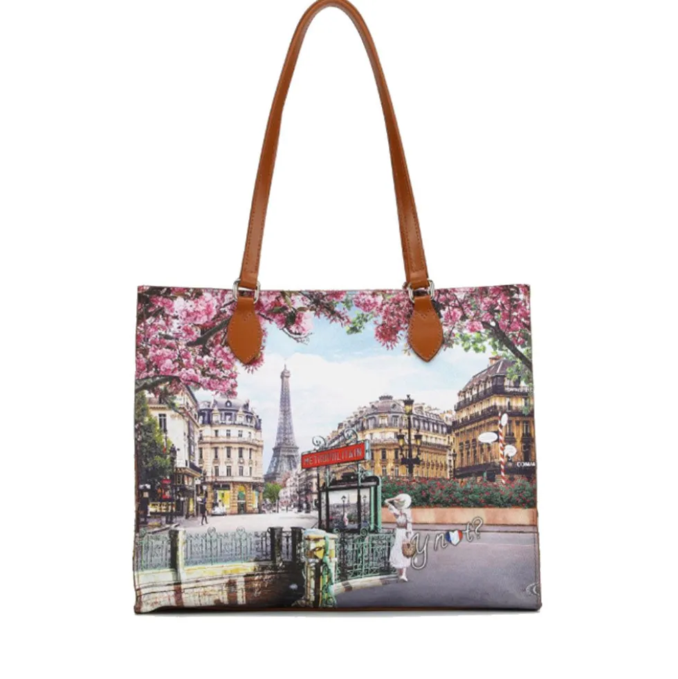 Borsa Donna Shopper a Spalla Y NOT YES-602 stampa Emily in Paris