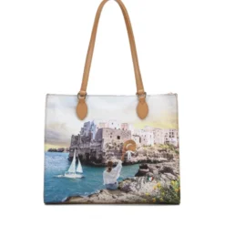 Borsa Donna Shopper a Spalla Y NOT YES-602 stampa Polignano Coast