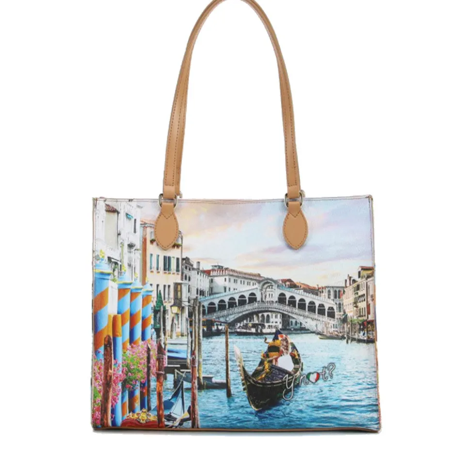 Borsa Donna Shopper a Spalla Y NOT YES-602 stampa Dream in Venice