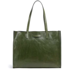 Borsa Donna Shopper THE BRIDGE Linea Mirra in Pelle Verde Maggiorana