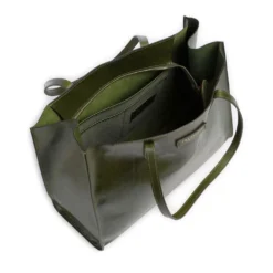 Borsa Donna Shopper THE BRIDGE Linea Mirra in Pelle Verde Maggiorana