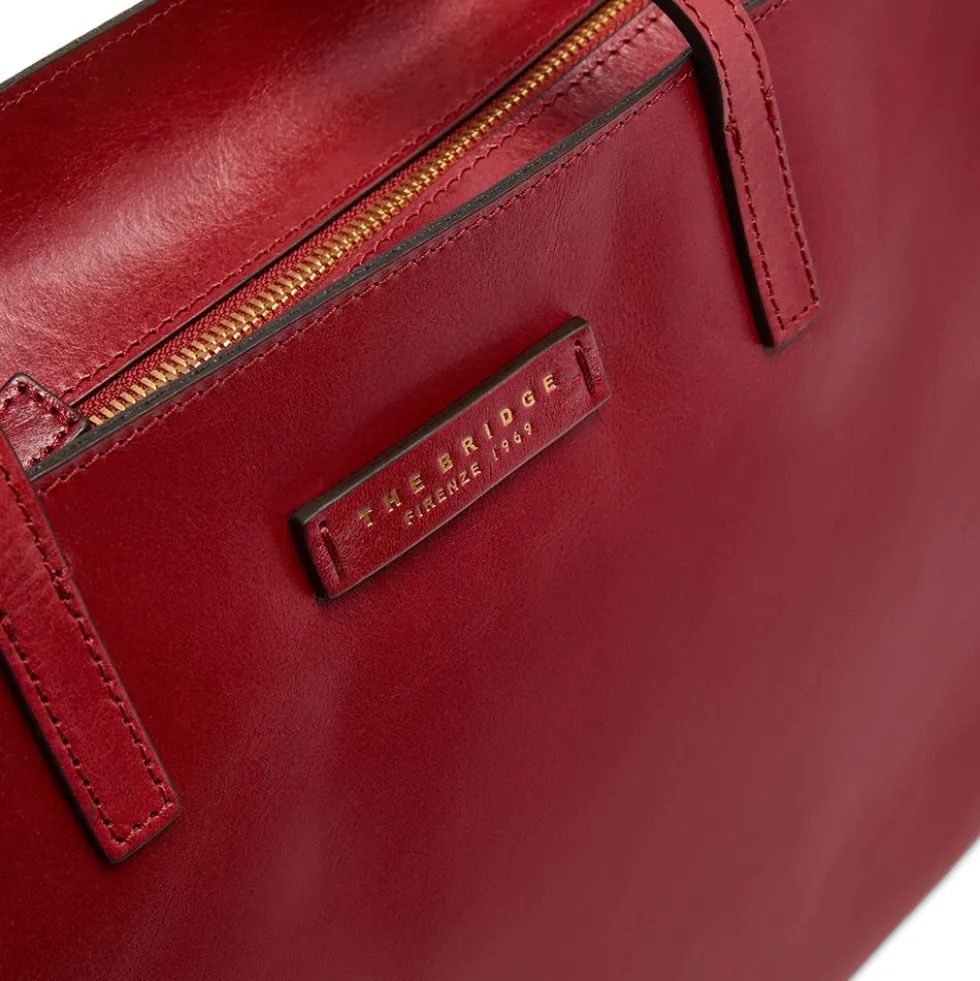 Borsa Donna Shopper THE BRIDGE linea Mirra in Pelle Rosso Mattone