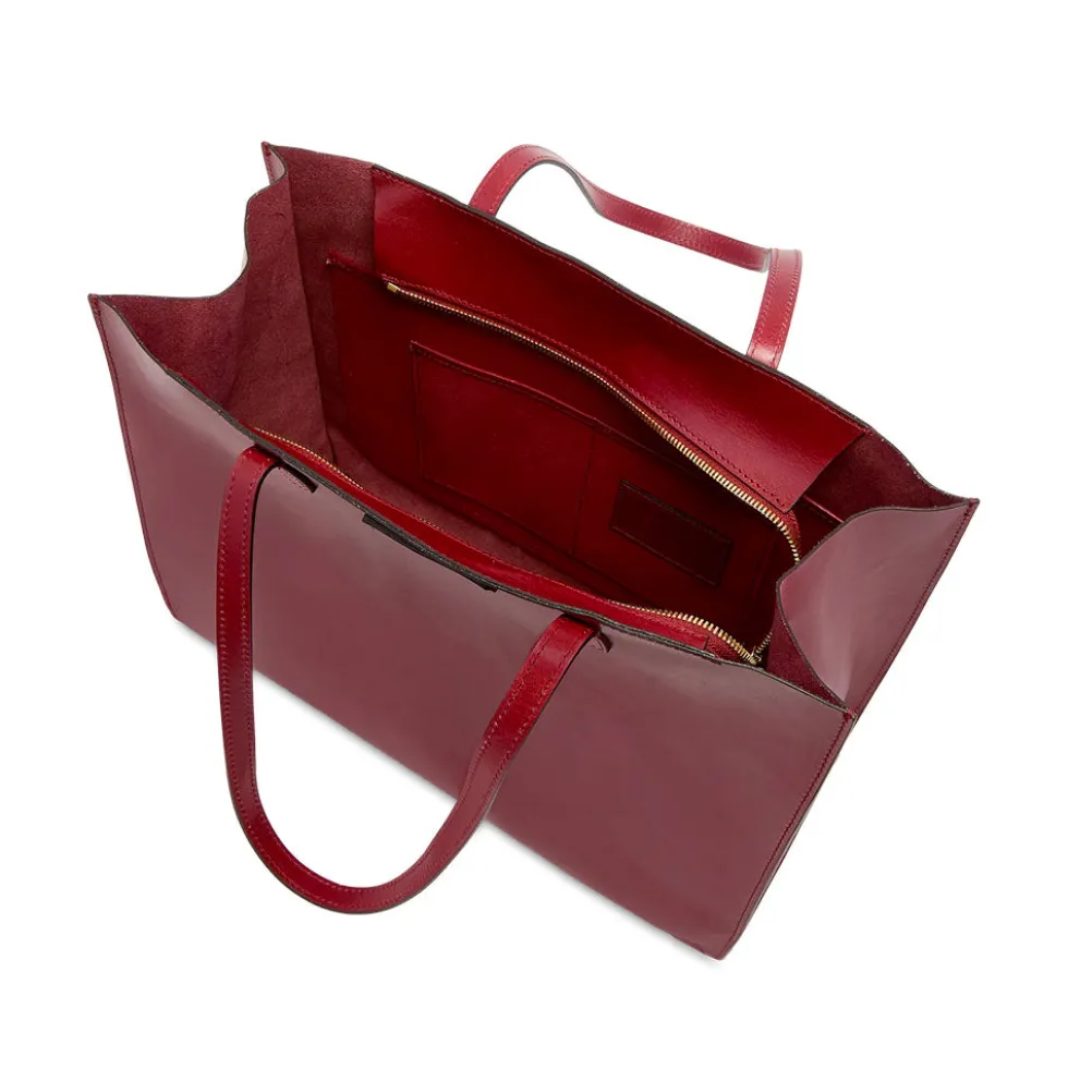 Borsa Donna Shopper THE BRIDGE linea Mirra in Pelle Rosso Mattone