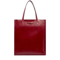 Borsa Donna Shopper Verticale THE BRIDGE linea Mirra in Pelle Rosso Mattone