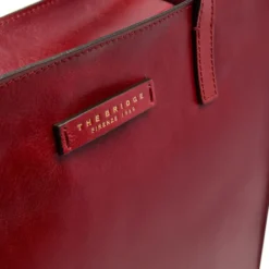 Borsa Donna Shopper Verticale THE BRIDGE linea Mirra in Pelle Rosso Mattone