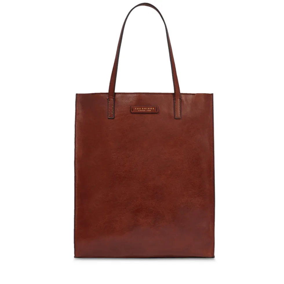 Borsa Donna Shopper Verticale THE BRIDGE linea Mirra in Pelle Marrone