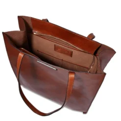 Borsa Donna Shopper Verticale THE BRIDGE linea Mirra in Pelle Marrone