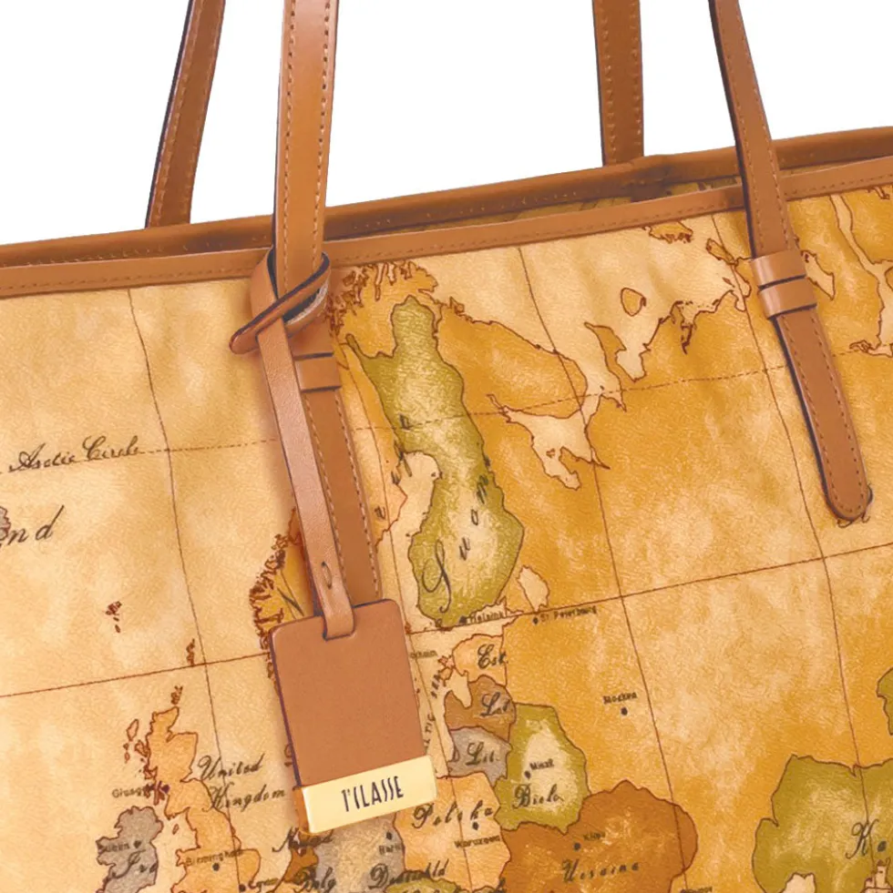 Borsa Donna Shopping Grande con Zip 1A Classe Alviero Martini stampa Geo Classic D007