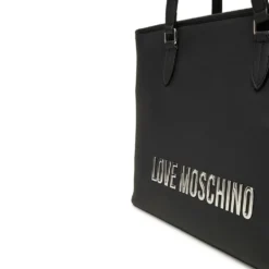 Borsa Donna Shopping LOVE MOSCHINO linea Bold Bag colore Nero e Nikel