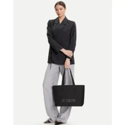 Borsa Donna Shopping LOVE MOSCHINO linea Bold Bag colore Nero e Nikel