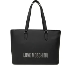 Borsa Donna Shopping LOVE MOSCHINO linea Bold Bag colore Nero e Nikel