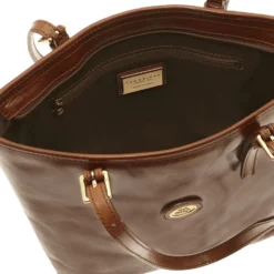 Borsa Donna Shopping Verticale THE BRIDGE in Pelle Marrone linea Story