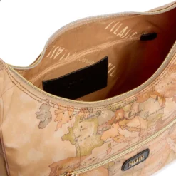 Borsa Donna Sottospalla 1A Classe Alviero Martini linea Soft Petals in Tessuto Soft Geo Classic e Nero LE58