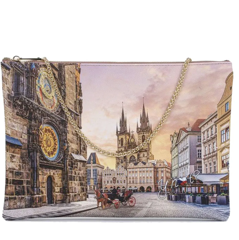 Borsa Donna Y NOT Clutch con Tracolla in Catena YES-605 Astro Clock