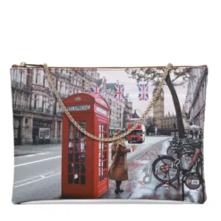 Borsa Donna Y NOT Clutch con Tracolla in Catena YES-605 Red London