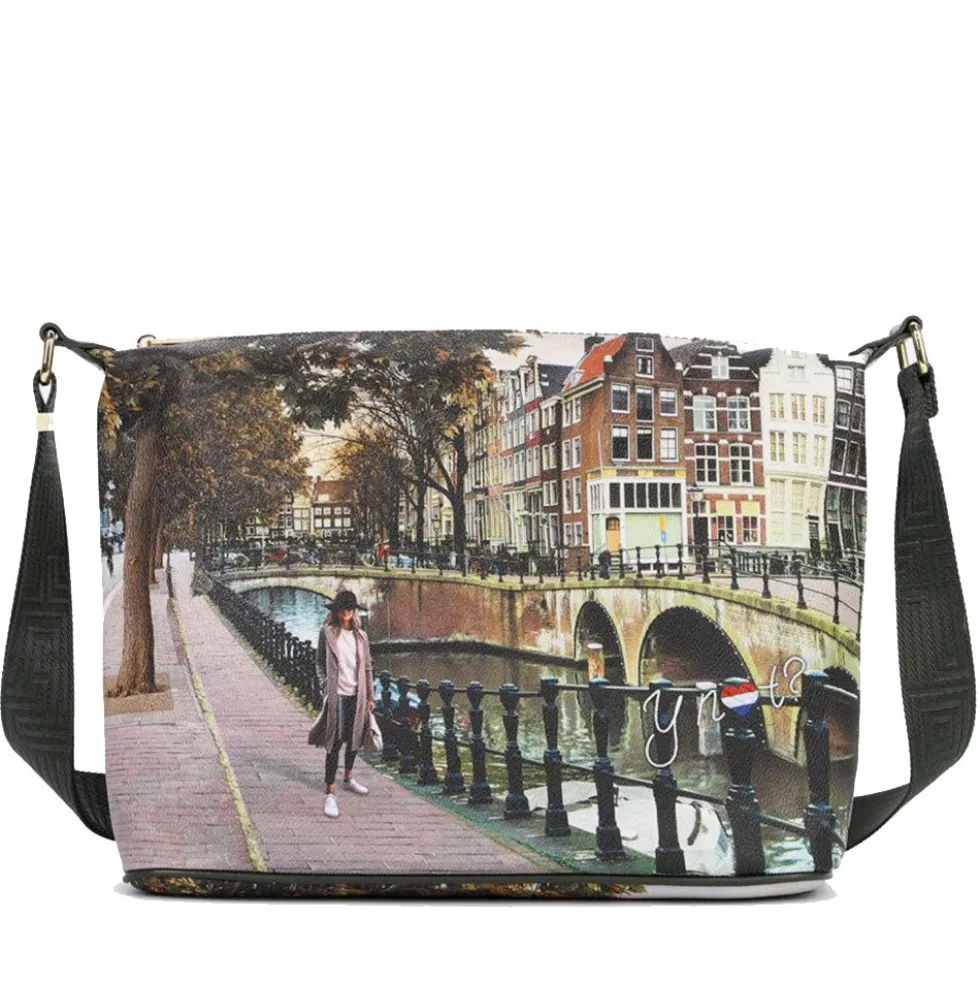 Borsa Donna Y NOT Hobo Easy Large a Tracolla YES-607 Amsterdam Bridge