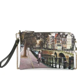 Borsa Donna Y NOT Pochette con Tracolla YES-384 Amsterdam Bridge