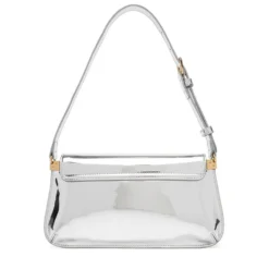 Borsa Piatta a Spalla LOVE MOSCHINO linea Lettering Logo Mirror Argento