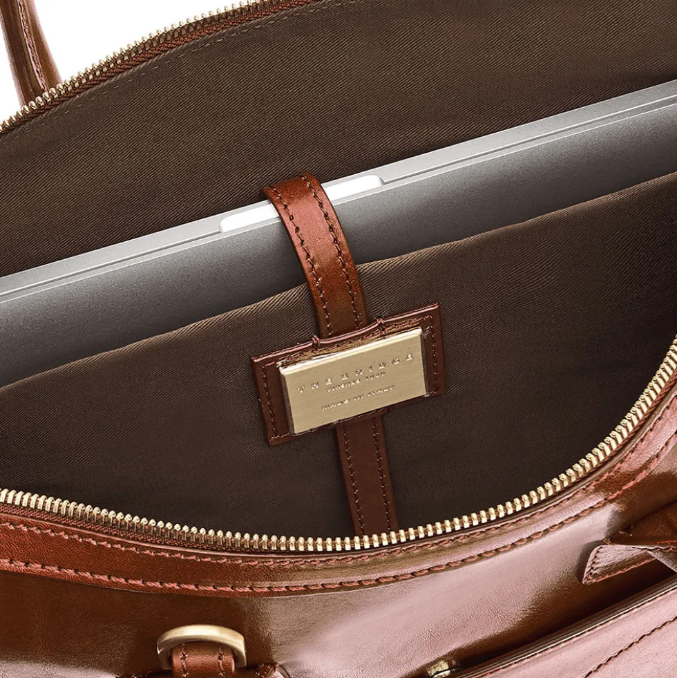 Cartella Due Manici Porta Pc THE BRIDGE in Pelle Marrone linea Story