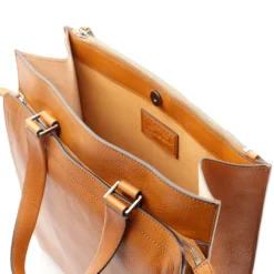 Cartella Uomo Verticale THE BRIDGE linea Leone in Pelle color Cognac