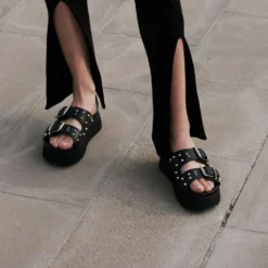 Ciabatte CULT Janis 3146 in Pelle Black - Silver