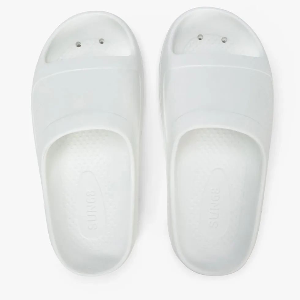 Ciabatte da Donna Sun68 Linea Slippers Monoblock Logo Colore Bianco Panna - X36212