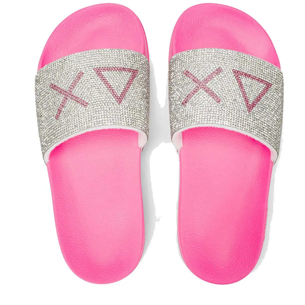 Ciabatte da Donna Sun68 Linea Slippers Strass Logo Colore Fuxia Fluo - X36211