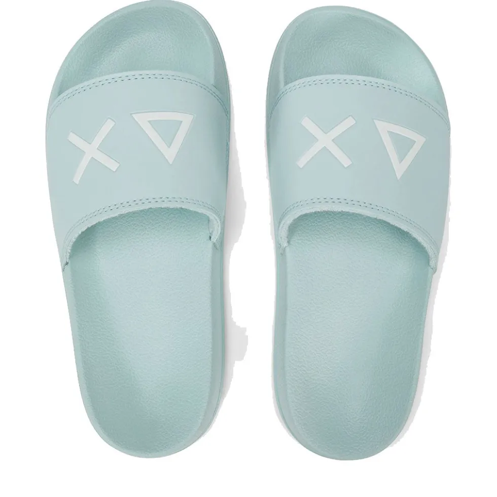 Ciabatte da Donna Sun68 Linea Slippers Logo Colore Verde Acqua- X36210