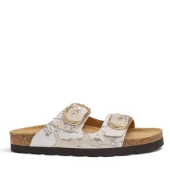 Ciabatte Donna Doppia Fascia 1A Classe Alviero Martini in Eco Nappa stampa Geo White 1422
