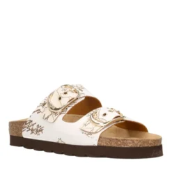 Ciabatte Donna Doppia Fascia 1A Classe Alviero Martini in Eco Nappa stampa Geo White 1422