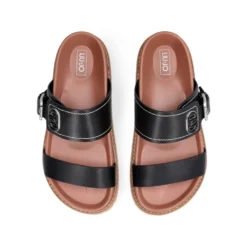 Ciabatte Donna Doppia Fascia LIU JO Livia 02 in Pelle Nera