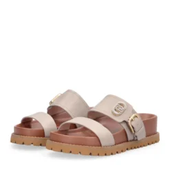 Ciabatte Donna Doppia Fascia LIU JO Livia 02 in Pelle Beige
