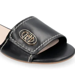Ciabatte Donna Flat LIU JO Sandy 03 in Pelle Nera
