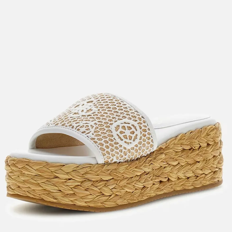 Ciabatte Donna GUESS Linea Binata Colore White - Natural