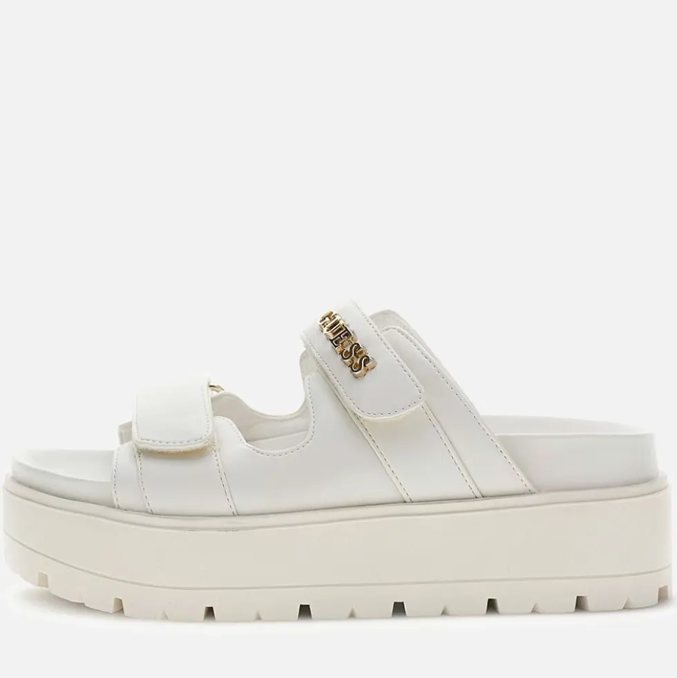Ciabatte Donna GUESS Linea Faxon Colore Cream con Doppia Fascia