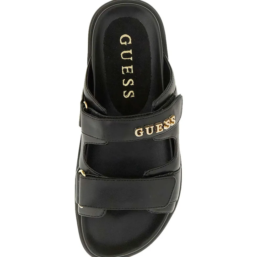 Ciabatte Donna GUESS Linea Faxon Colore Nero con Doppia Fascia