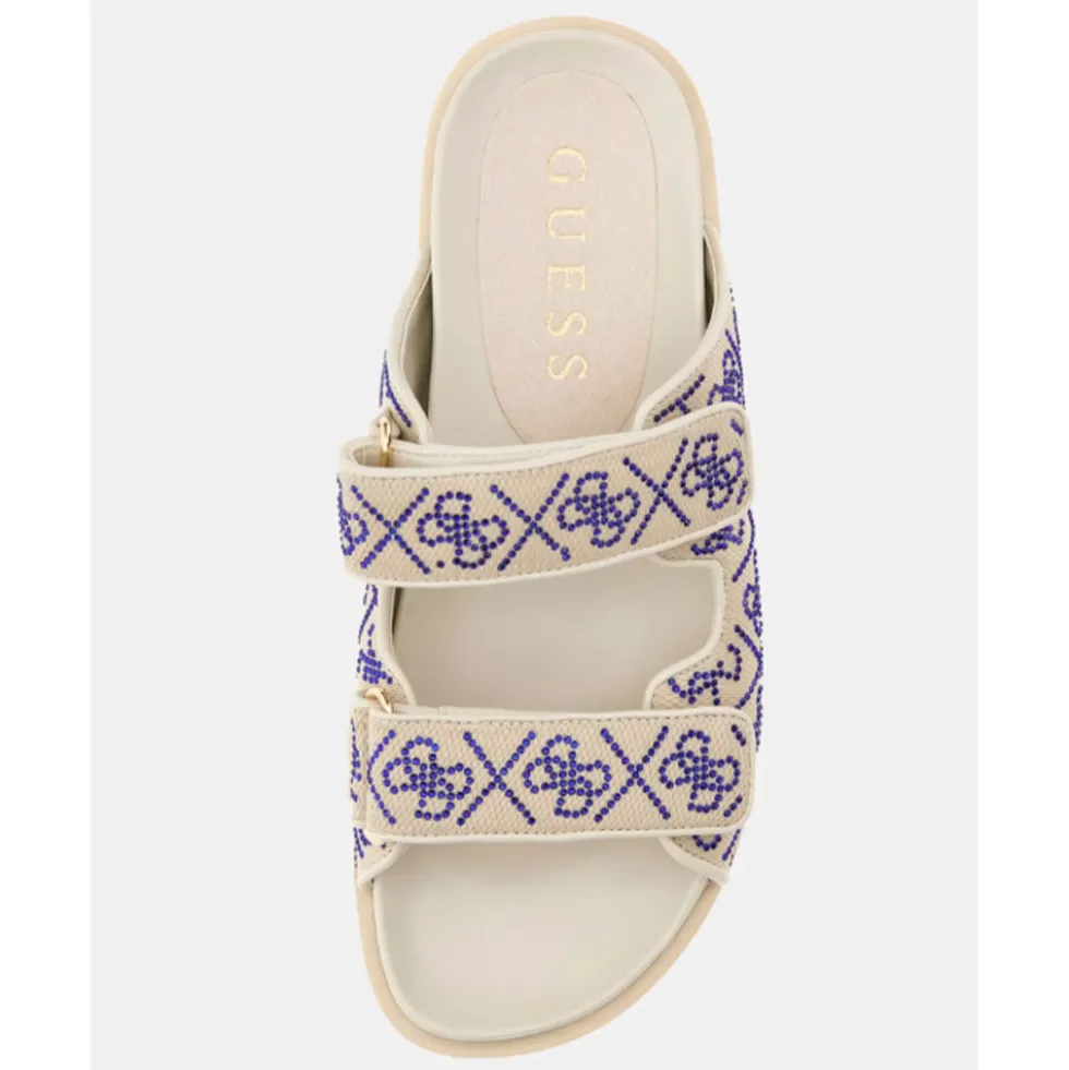Ciabatte Donna GUESS Linea Fadelizz Colore Cream con Doppia Fascia