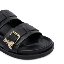 Ciabatte Doppia Fascia PATRIZIA PEPE Girl linea Fly Birkilux in Pelle Nera