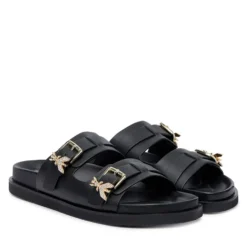 Ciabatte Doppia Fascia PATRIZIA PEPE Girl linea Fly Birkilux in Pelle Nera