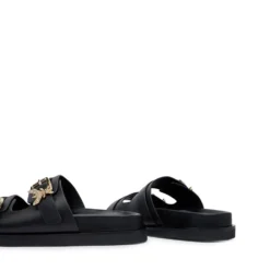 Ciabatte Doppia Fascia PATRIZIA PEPE Girl linea Fly Birkilux in Pelle Nera