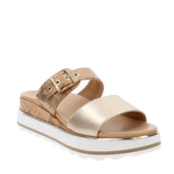 Ciabatte Platform Doppia Fascia 1A Classe Alviero Martini in Eco Nappa Platino e Geo Classic 2465