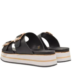 Ciabatte Platform Doppia Fascia PATRIZIA PEPE Girl linea Flyplat Sandal in Pelle Nera