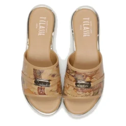 Ciabattine Flat 1A Classe Alviero Martini in Eco Nappa stampa Geo Classic 2450