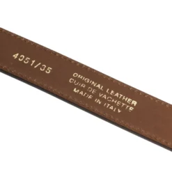Cintura Uomo in Pelle di Vitello Spazzolato color Cognac 3,5cm - Made in Italy
